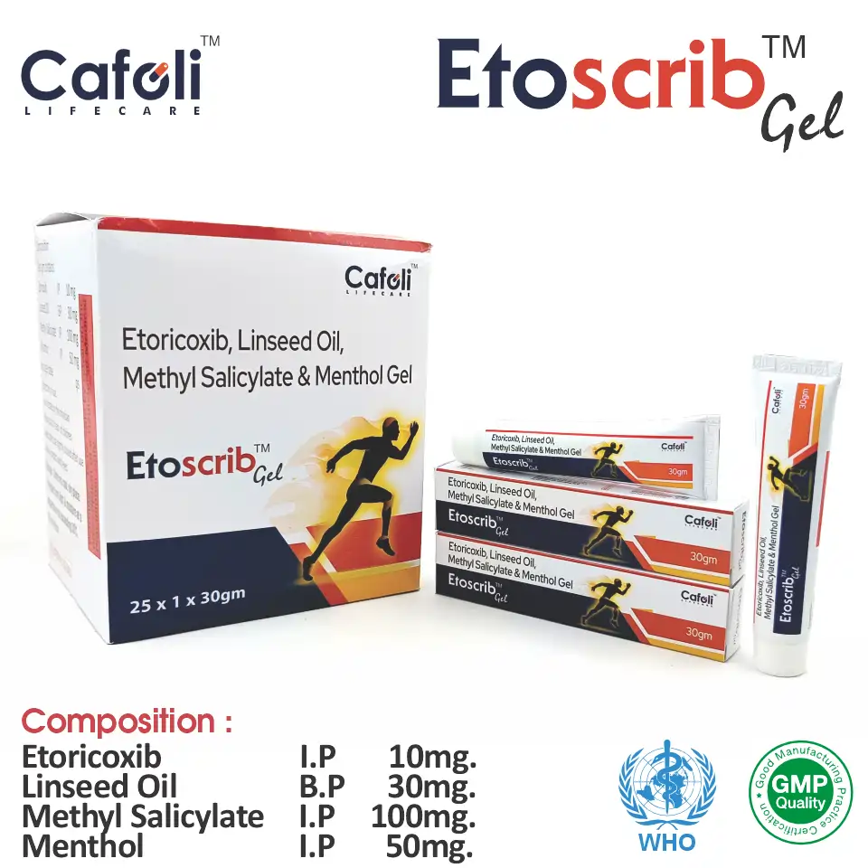 Etoricoxib  + Linseed Oil  + Menthol  + Methyl Salicylate Ointment at Best Price in PCD Pharma Franchise for NSAID and Muscle Relaxant.